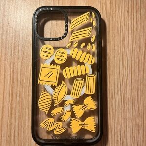 Casetify Black and Yellow Pasta Design MagSafe iPhone 13/14/15 Case
